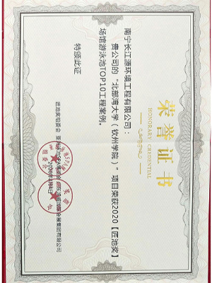 廣西長江源2020【匠池獎】證書